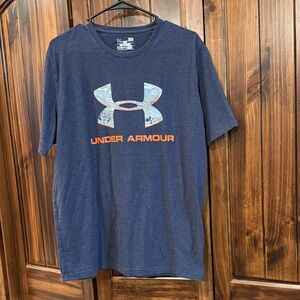 Under Armour Navy Short-Sleeve Logo Tee with Camo Accent